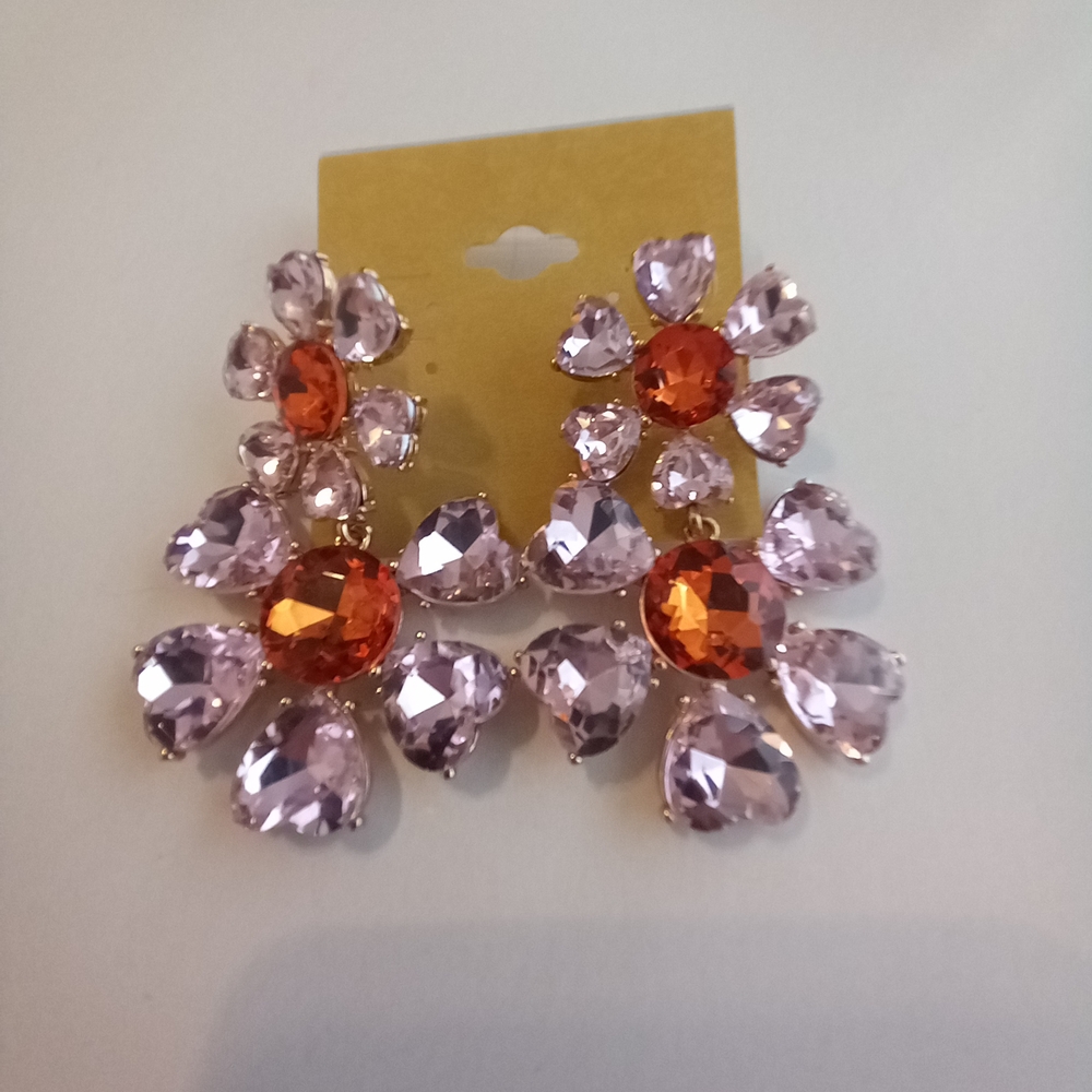 Elegant Floral Crystal Earrings